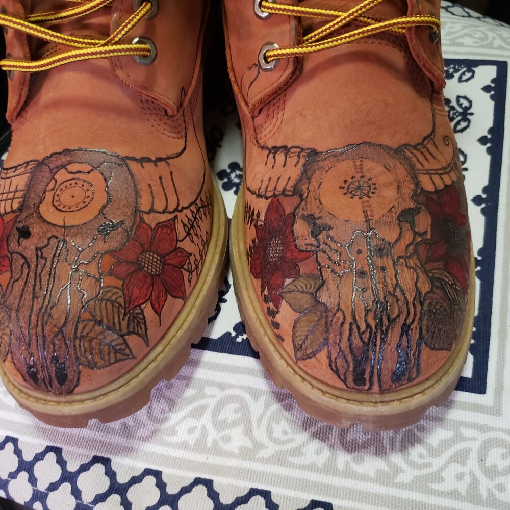 Timberland Size 12 Custom Pyrographed - image 4